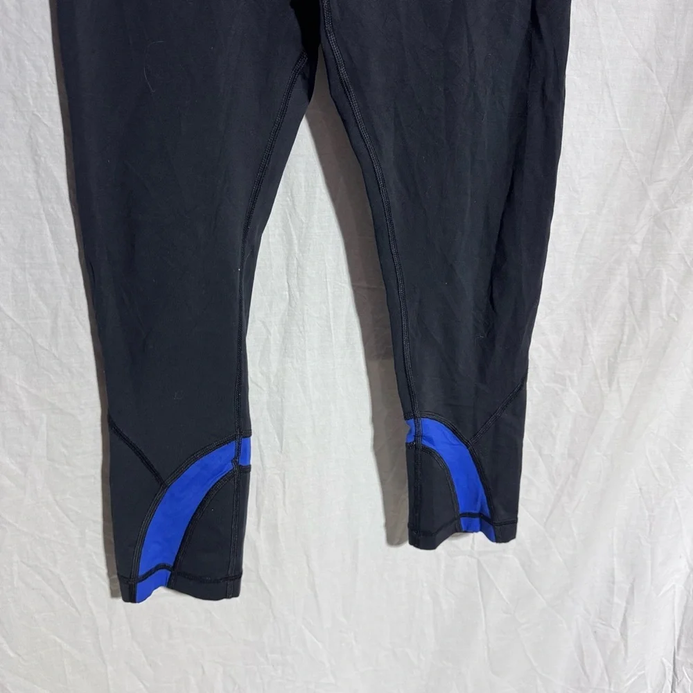 Lululemon Run Inspire crop black blue Size 6 - Picture 3 of 6